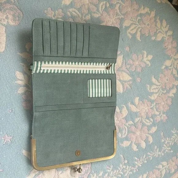 NWT *Simply Noelle* Trifold Weave Snap Clutch Wallet Wristlet - Picture 6 of 10